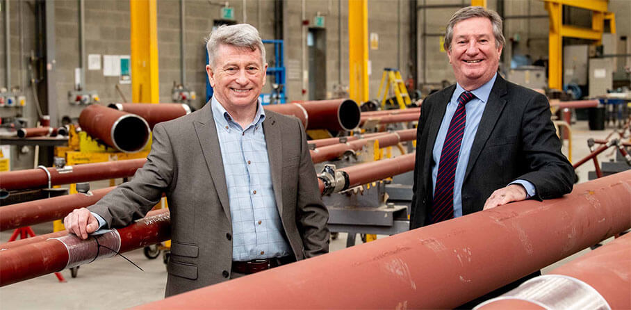 Gallacher and McKinney news image - Pictured (L-R) are Seamus Mellon, Managing Director, Gallagher and McKinney with Bill Montgomery, Director of Advanced Manufacturing and Engineering, Invest NI.