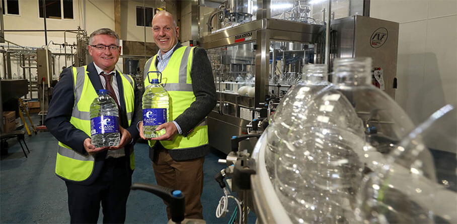 Classic Mineral Water - Pictured (L-R) are Liam Duffy, CEO and owner of Classic Mineral Water and John Hood, Director of Food & Drink, Invest Northern Ireland