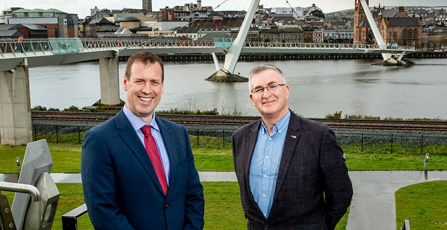 Pictured (L-R) are Steve Harper, Executive Director of International Business, Invest NI with Cathal Murtagh, Chief Operating Officer, Deveire
