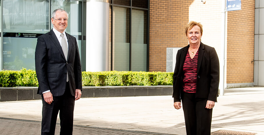 Pictured (L-R) are Kevin Holland, CEO, Invest NI with Jacqui Dixon, Antrim and Newtownabbey Borough Council