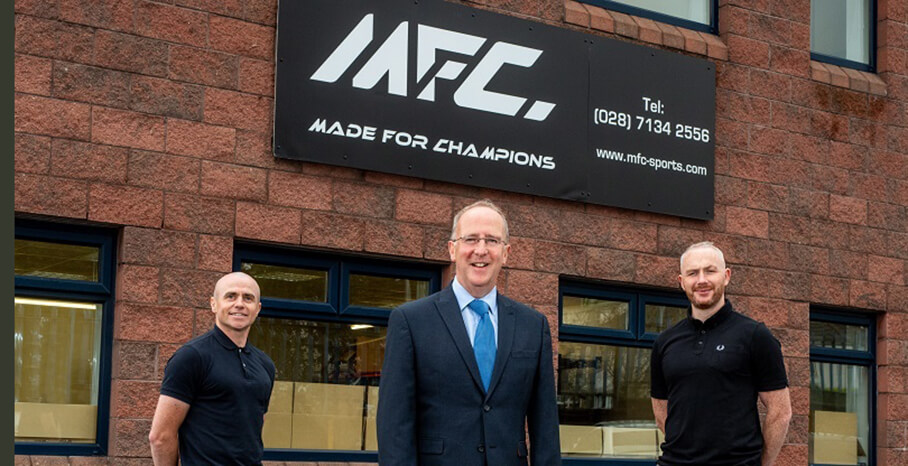 Pictured (L-R) is Fabian O'Neill Director of Operations, MFC Sports; Des Gartland, North West Regional Manager, Invest NI; and Sean O’Neill, Managing Director, MFC Sports.