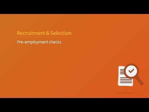 Preview image for the video "Recruitment and Selection/Pre employment checks".