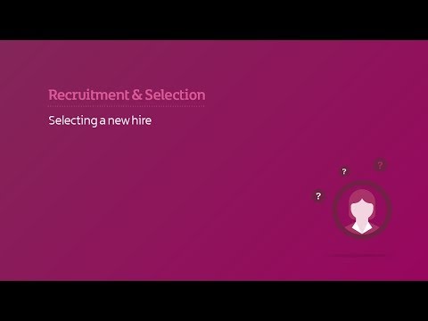 Preview image for the video "Recruitment and Selection/Selecting a new hire".